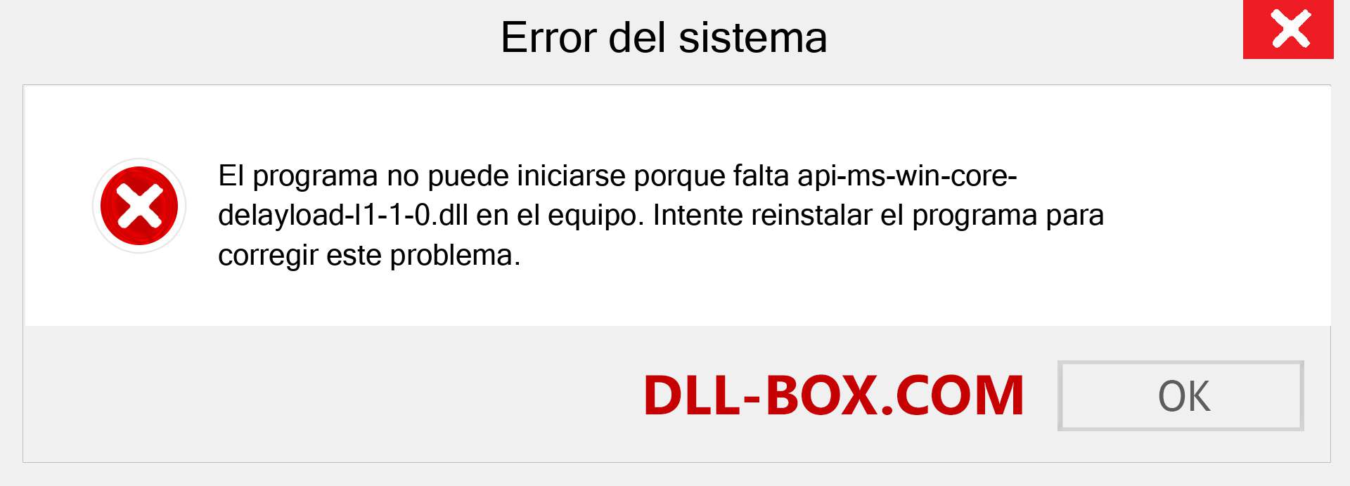 ¿Falta el archivo api-ms-win-core-delayload-l1-1-0.dll ?. Descargar para Windows 7, 8, 10 - Corregir api-ms-win-core-delayload-l1-1-0 dll Missing Error en Windows, fotos, imágenes
